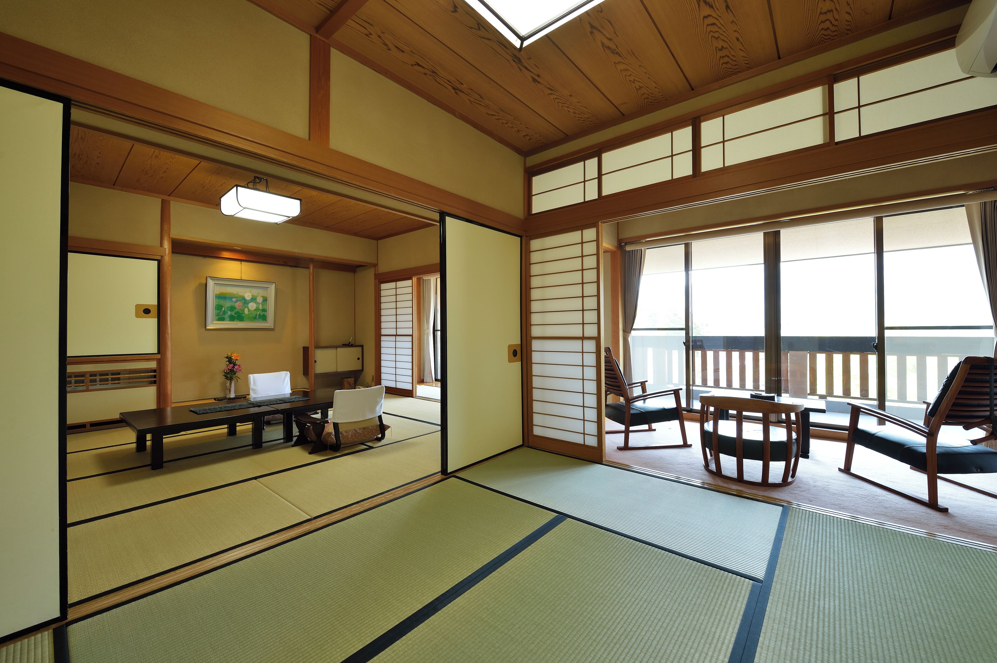 Japanese-style Room with 10+6 Tatami Mats, Main building (In-room Dining) | Down comforters, minibar, in-room safe, individually furnished