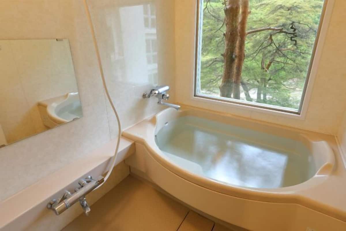 Bathroom | Separate tub and shower, free toiletries, hair dryer, slippers