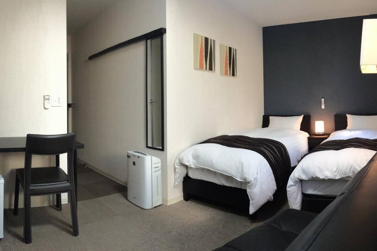 desk, blackout curtains, free wifi, bed sheets