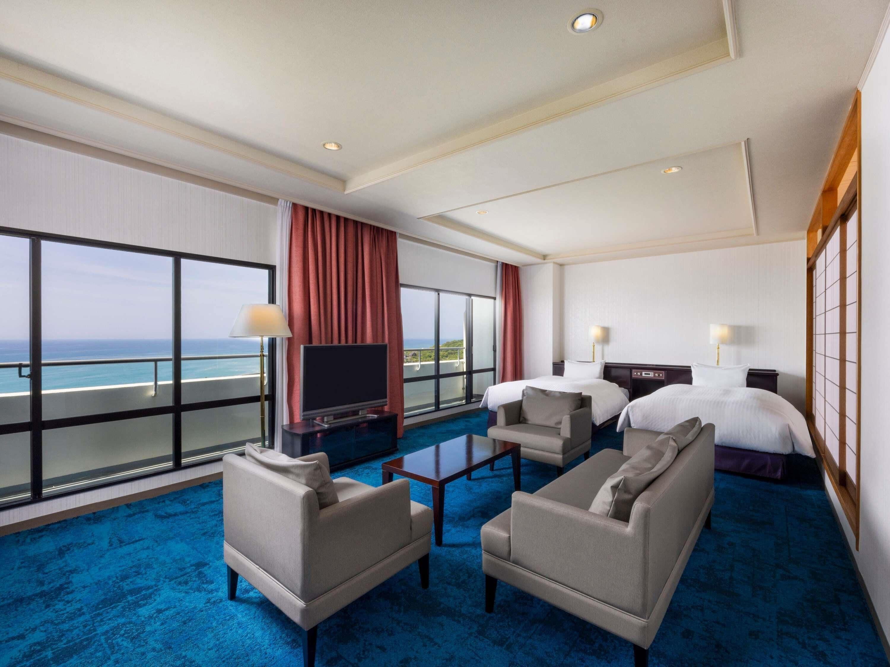 Junior Suite, Multiple Beds, Mountain View (Classic Japanese Western Style) | Premium bedding, down comforters, in-room safe, laptop workspace