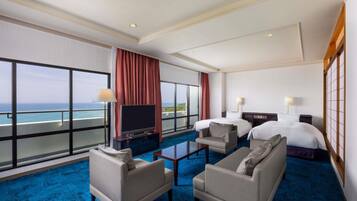 Junior Suite, Multiple Beds, Mountain View (Classic Japanese Western Style) | Premium bedding, down duvets, in-room safe, laptop workspace