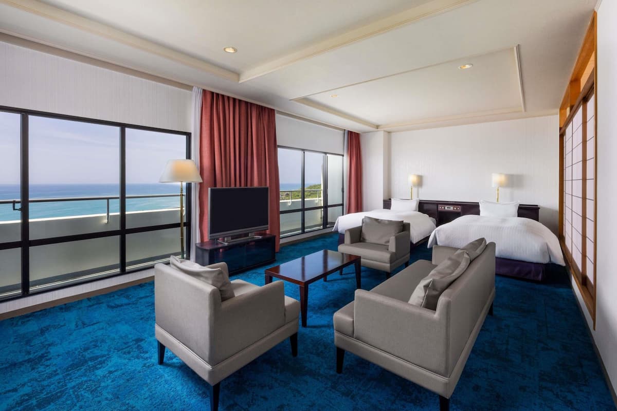 Junior Suite, Multiple Beds, Mountain View (Classic Japanese Western Style) | Premium bedding, down duvets, in-room safe, laptop workspace