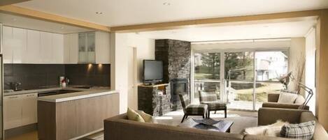 Leilighet – premier, flere soverom, ikke-røyk, kjøkken | Oppholdsområde | LCD-TV og DVD-spiller