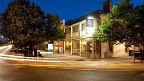 A historic building with a sign for 'Cobb & Co.' and 'The Westin Hotel'. - Cobb & Co Court Boutique Hotel (Mudgee)