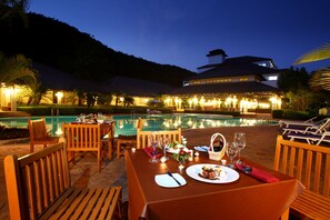 Outdoor banquet area