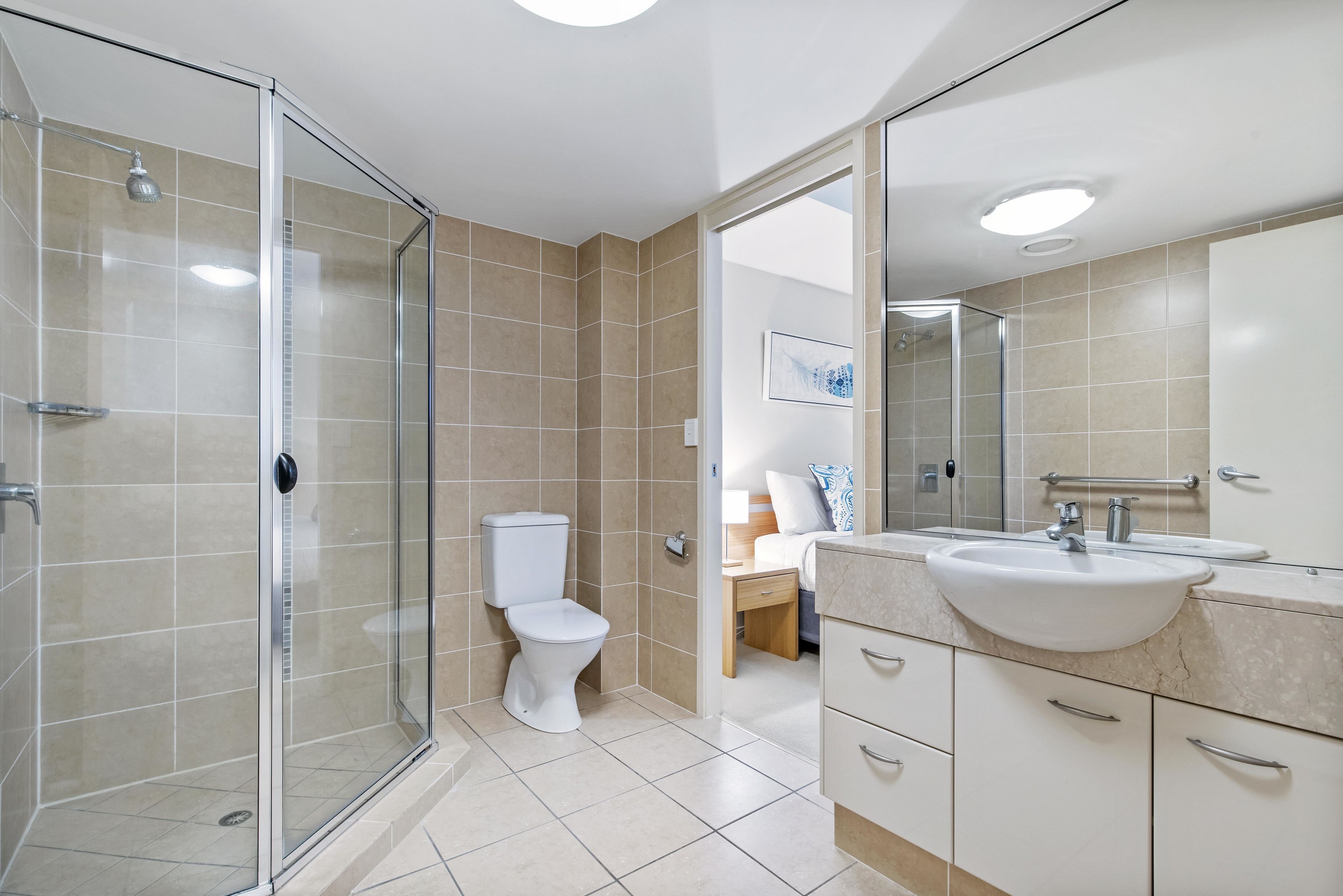 1 bedroom - level 2 | bathroom | free toiletries, hair dryer, towels