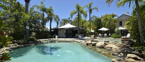 Outdoor pool, a heated pool