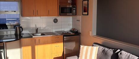 Departamento, 1 habitación | Área de sala de estar | Televisión de 32 pulgadas con canales vía satélite y Netflix