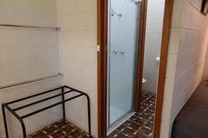 Shower, free toiletries, towels