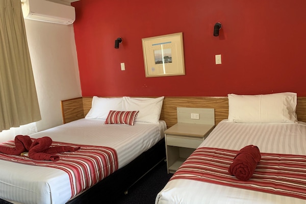 Desk, blackout curtains, iron/ironing board, free WiFi