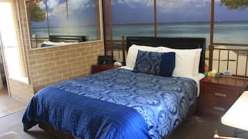 Corporate Room | Premium bedding, desk, soundproofing, iron/ironing board