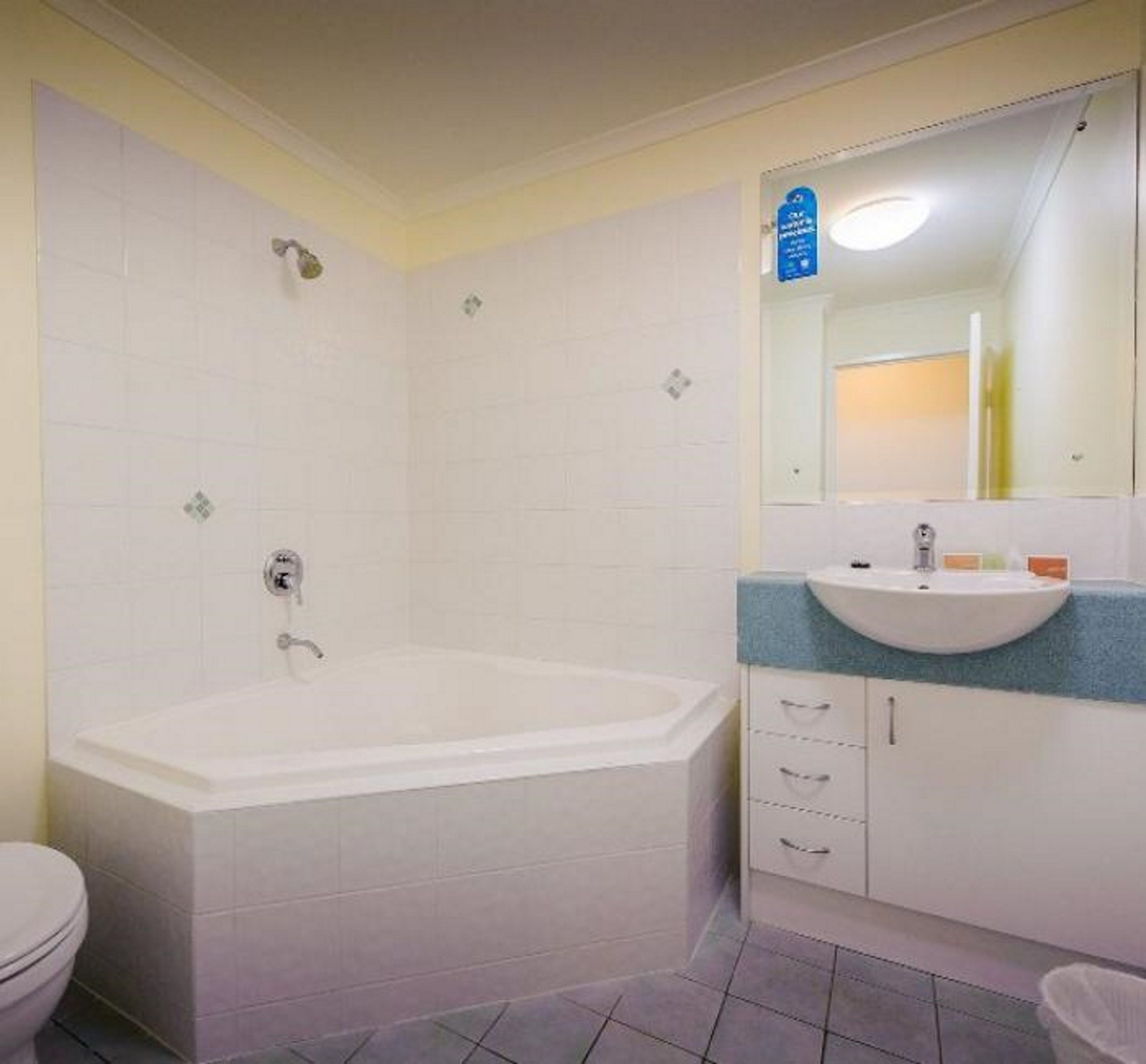 free toiletries, hair dryer, towels