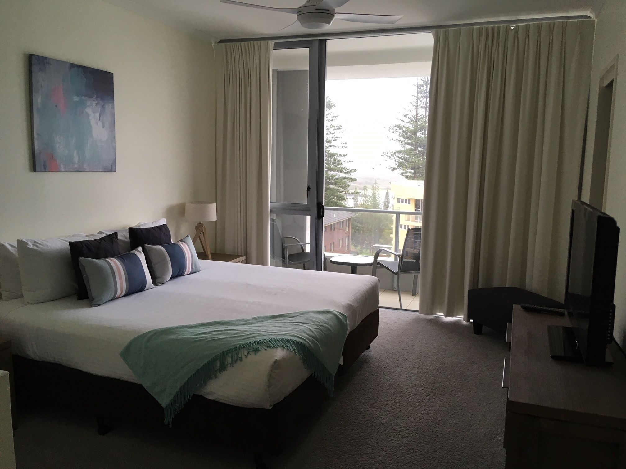 two bedroom ocean view apartment | individually decorated, individually furnished, blackout curtains