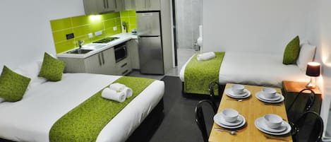 Deluxe Large Family with Kitchenette | Soundproofing, iron/ironing board, bed sheets