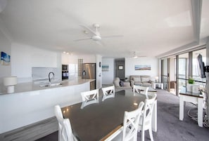 2 Bed/2 Bath Ocean View Deluxe High Floor  | Living area | 40-inch TV with cable channels, DVD player - Bougainvillea Luxury Apartments (Main Beach)