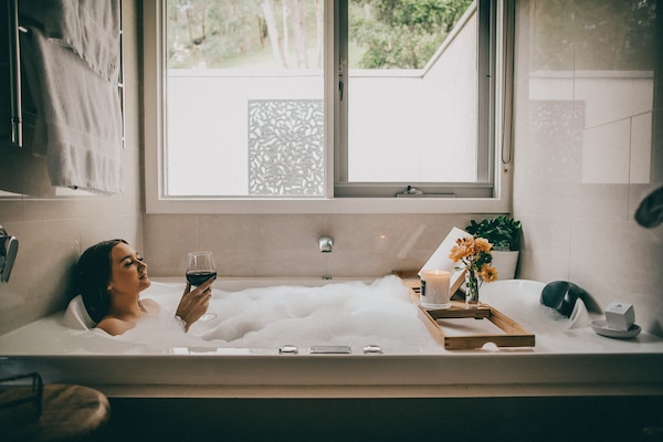 Designer toiletries, hair dryer, bathrobes, slippers