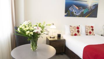Pillow-top beds, minibar, in-room safe, desk