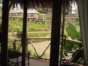 Bamboo House with Rice Field View | Terrace/patio