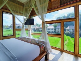 Bamboo House with Rice Field View | Caja fuerte, wifi gratis, ropa de cama