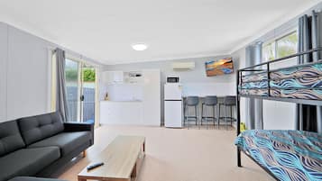 X - Standard Suite, 1 Bedroom, Non Smoking, Kitchen (Self-contained Cabin) | Living area | LCD TV, DVD player