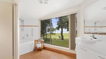 Standard Cabin, 2 Bedrooms, Non Smoking, Kitchen (/spa - Steamer) | Bathroom | Hair dryer, towels