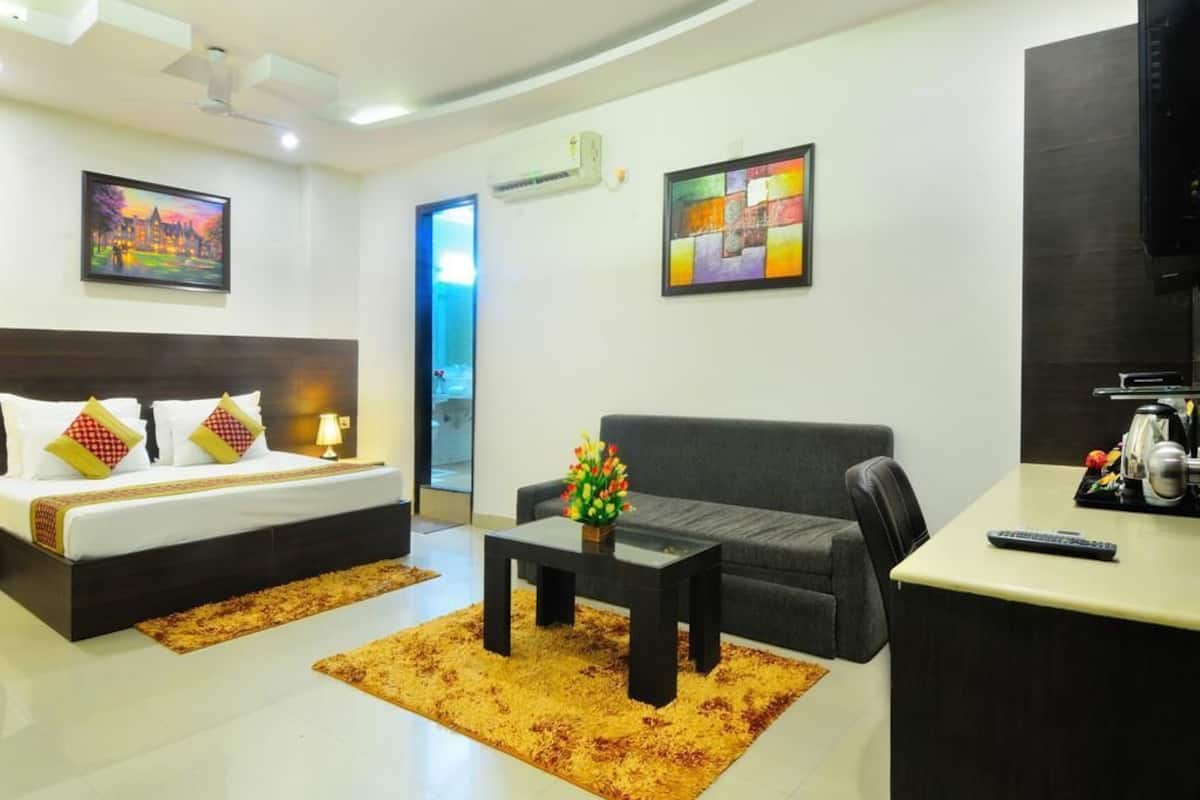 1 bilik tidur, peralatan tempat tidur premium, bar mini