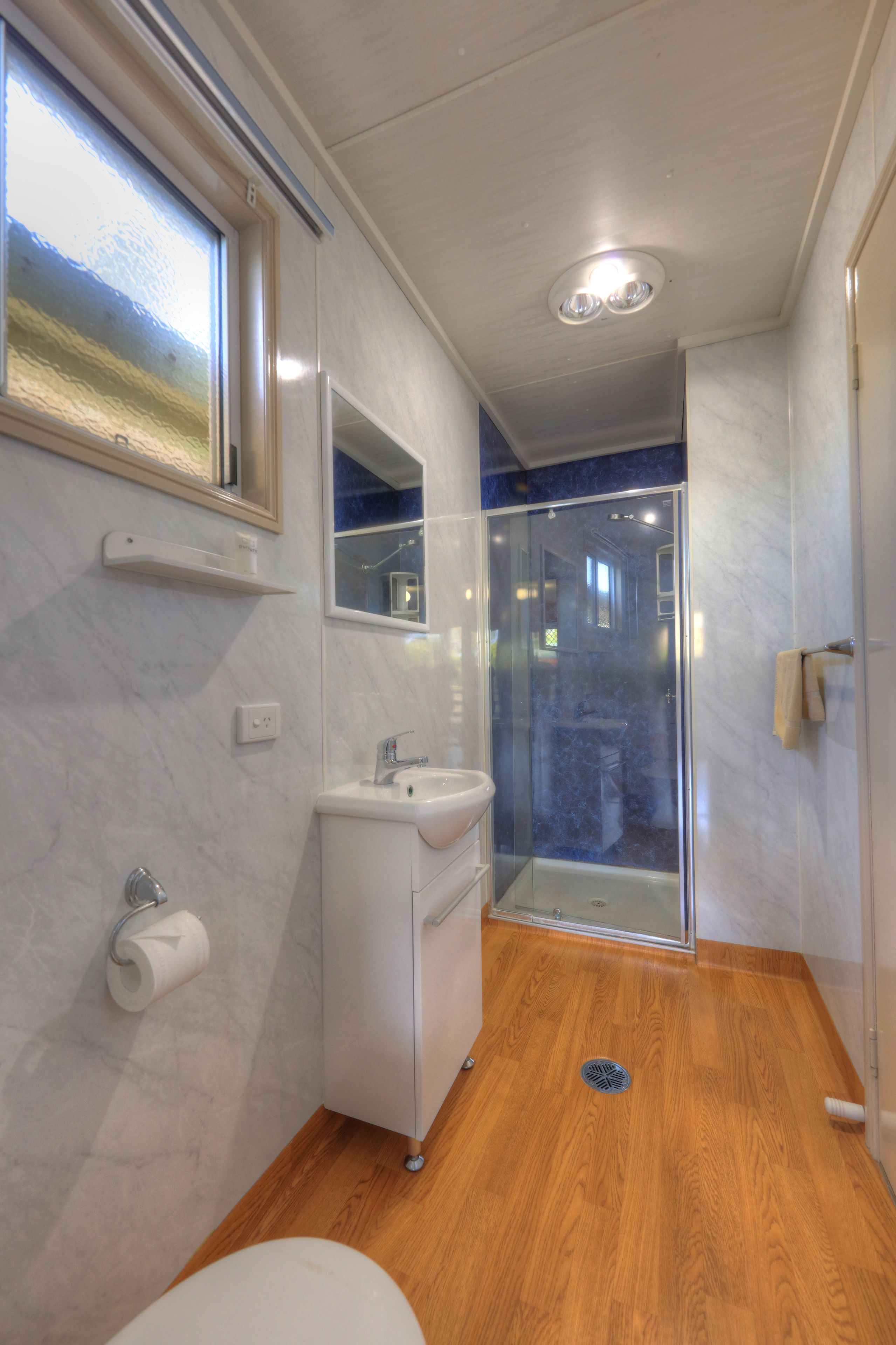 Shower, free toiletries, hair dryer, soap