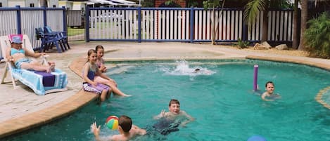 Outdoor pool, open 8:00 AM to 6:30 PM, sun loungers