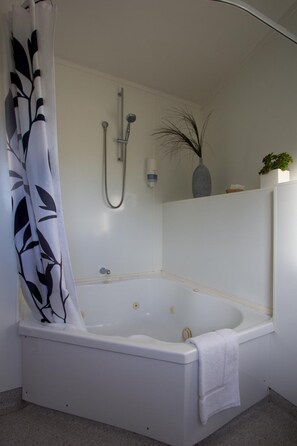 Shower, free toiletries, towels
