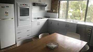 Mini-fridge, microwave, electric kettle, toaster
