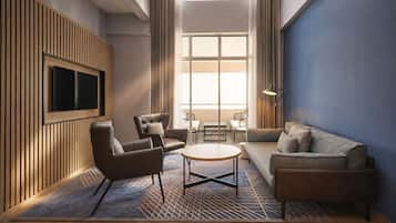 Family Apartment, 1 Double Bed, Balcony | Living area | Flat-screen TV