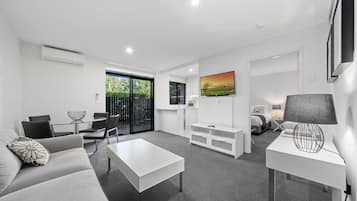 Tempur-Pedic beds, individually furnished, desk, laptop workspace