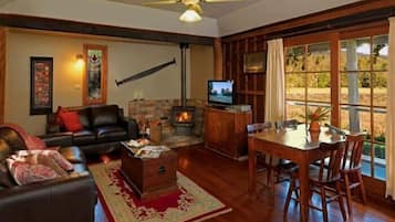 LCD-Fernseher, Kamin, DVD-Player