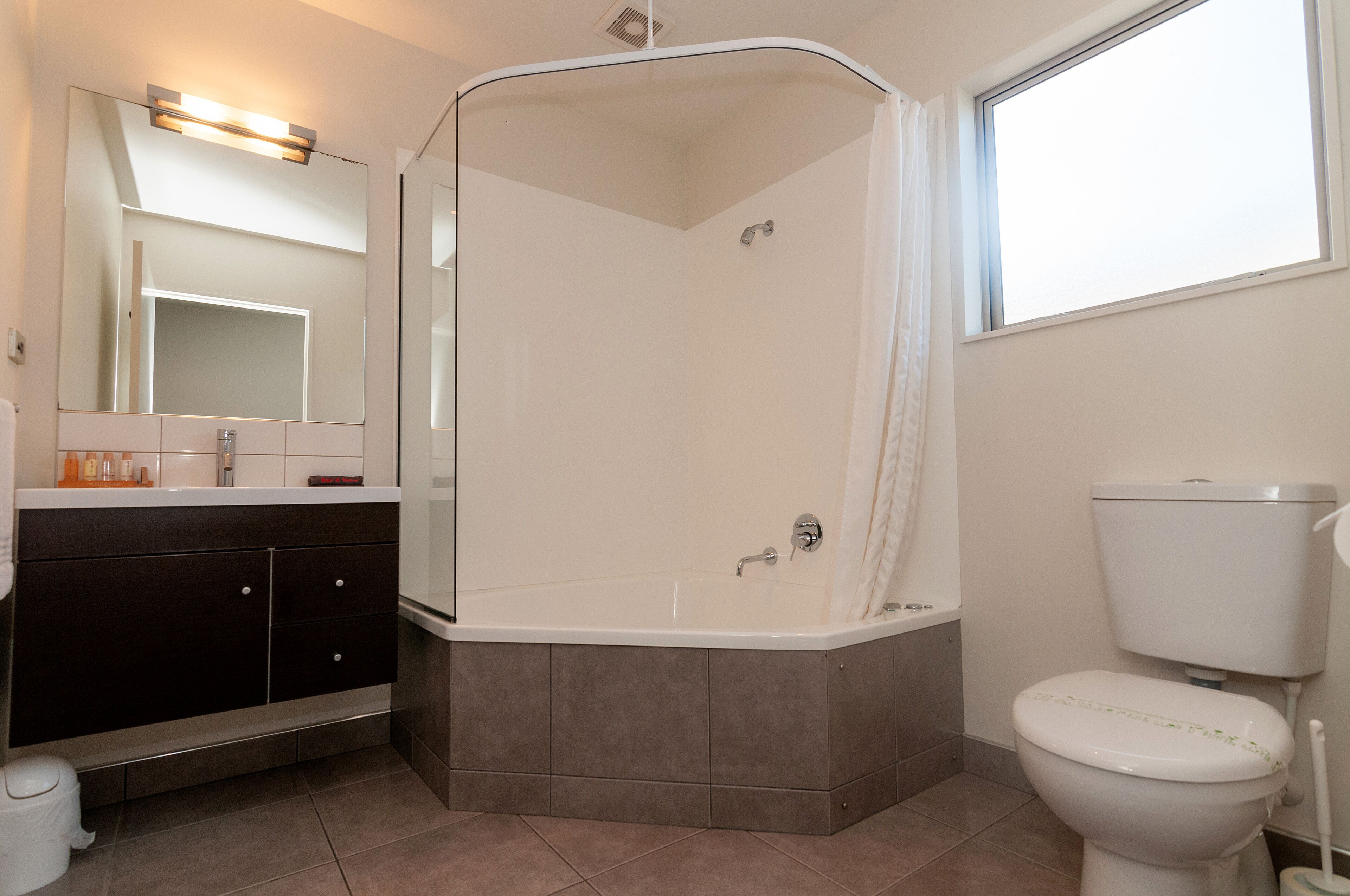 Free toiletries, hair dryer, towels