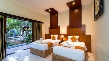 Chambre Supérieure avec lits jumeaux | Bureau, chambres insonorisées, Wi-Fi gratuit, draps fournis