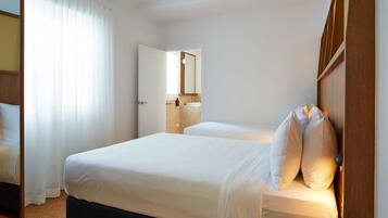 2 Bedroom | Premium bedding, desk, laptop workspace, blackout drapes