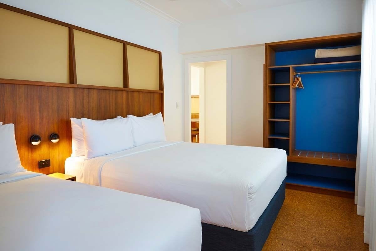  2 Bedroom | Premium bedding, desk, laptop workspace, blackout drapes