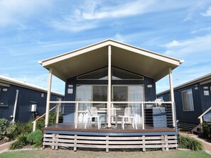 Cabin, 2 Bedrooms (Seahorse Cabin) | Balcony - First Sun Holiday Park (Byron Bay)