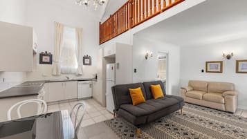 Apartamento, 1 quarto | Cozinha privada | Geladeira grande, micro-ondas, cooktop, chaleira elétrica