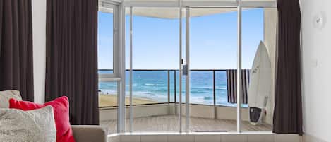 Two Bedroom Apartment - Ocean Front | Living area | 40-cm LCD TV with digital channels, TV