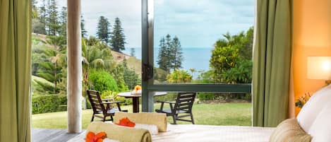 Luxe cottage, 1 slaapkamer, uitzicht op zee, uitzicht op zee | Verduisterende gordijnen, een strijkplank/strijkijzer, gratis babybedden