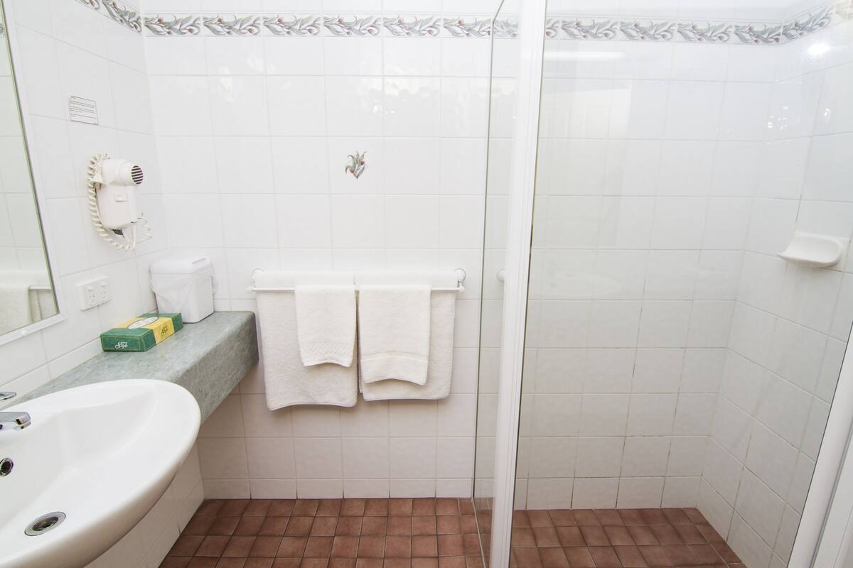 Free toiletries, hair dryer, towels