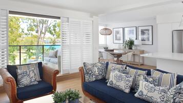 River Front Deluxe Apartment 3 Bedroom | Living area | 30-inch Smart TV with digital channels, Netflix, DVD player