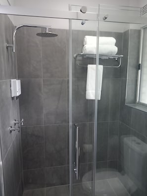 Deluxe Large Family Room for 7 | Bathroom | Shower, free toiletries, hair dryer, towels