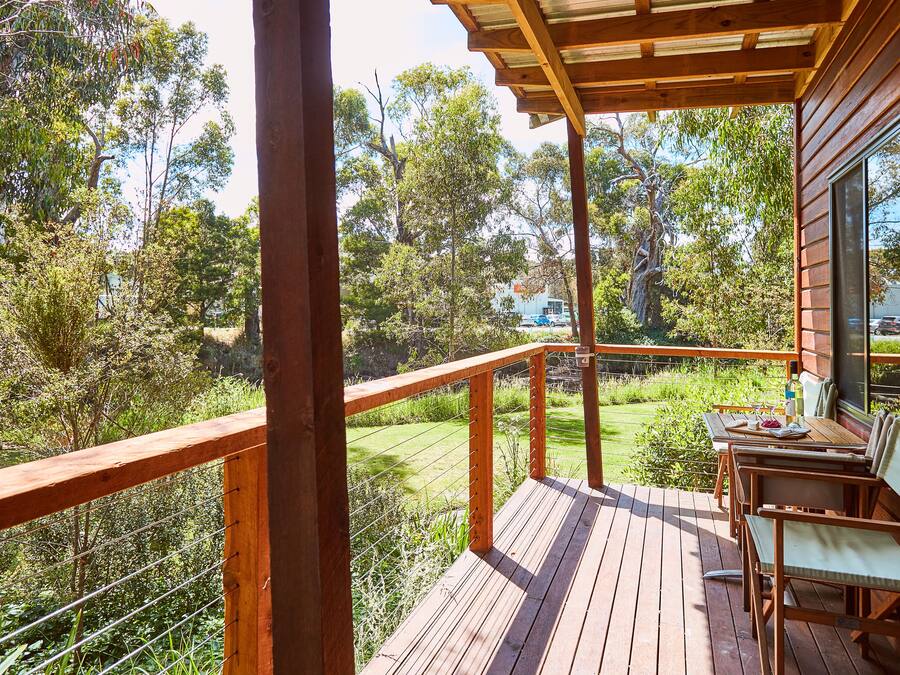 Cabin dành cho gia đình, 2 phòng ngủ, quang cảnh sông | Hiên