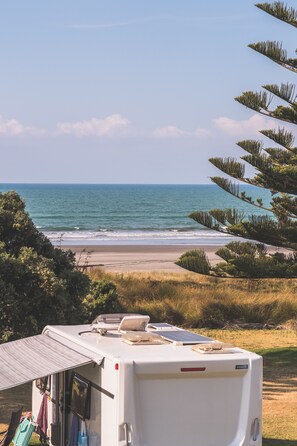 On the beach, fishing - Island View Holiday Park (Opotiki)