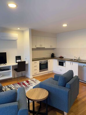 Departamento Deluxe, 1 habitación, para no fumadores, cocina (Apartment) | Insonorización, tabla de planchar con plancha y wifi gratis