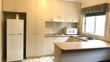 Fridge, microwave, electric kettle