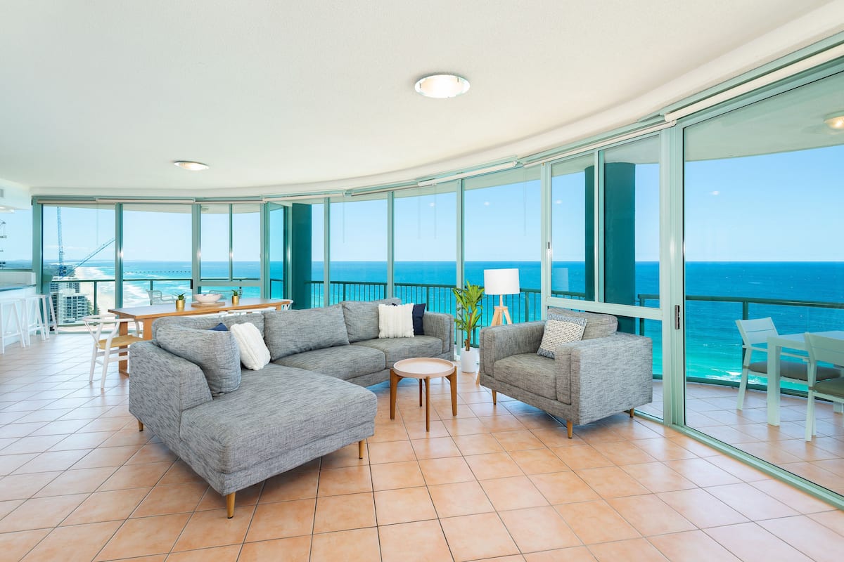 Skyhome 3 Bedroom Sub Penthouse | Living area | 55-inch Smart TV with satellite channels, TV, pay movies