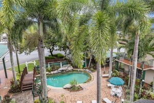 Outdoor pool, open 7:00 AM to 9:00 PM, sun loungers